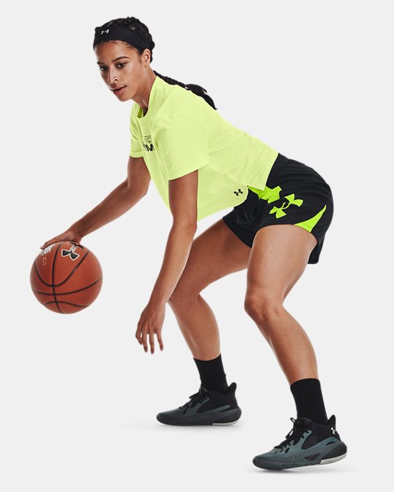 Women's UA Colorblock Basketball Shorts, Black, pdpMainDesktop image number 3